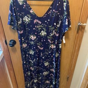 Navy blue floral dress